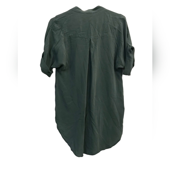 Maeve Anthropologie Green Juni Silk Button Front  Blouse - Picture 2 of 4